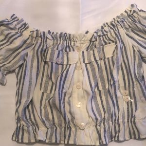 Off the shoulder strip top